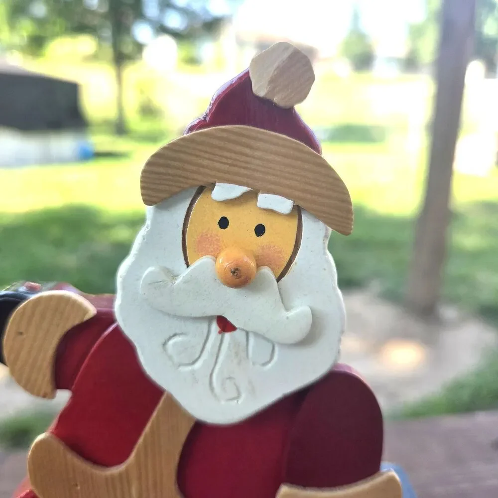 Wooden Santa Days Til Christmas Countdown Block Calendar Holiday Decor 8.5